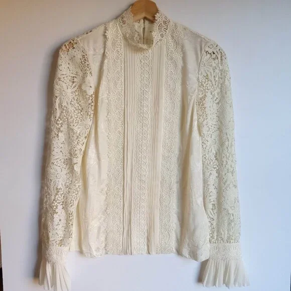 ERDEM x H&M collab Ivory Lace Long Sleeve Blouse - Picture 1 of 10